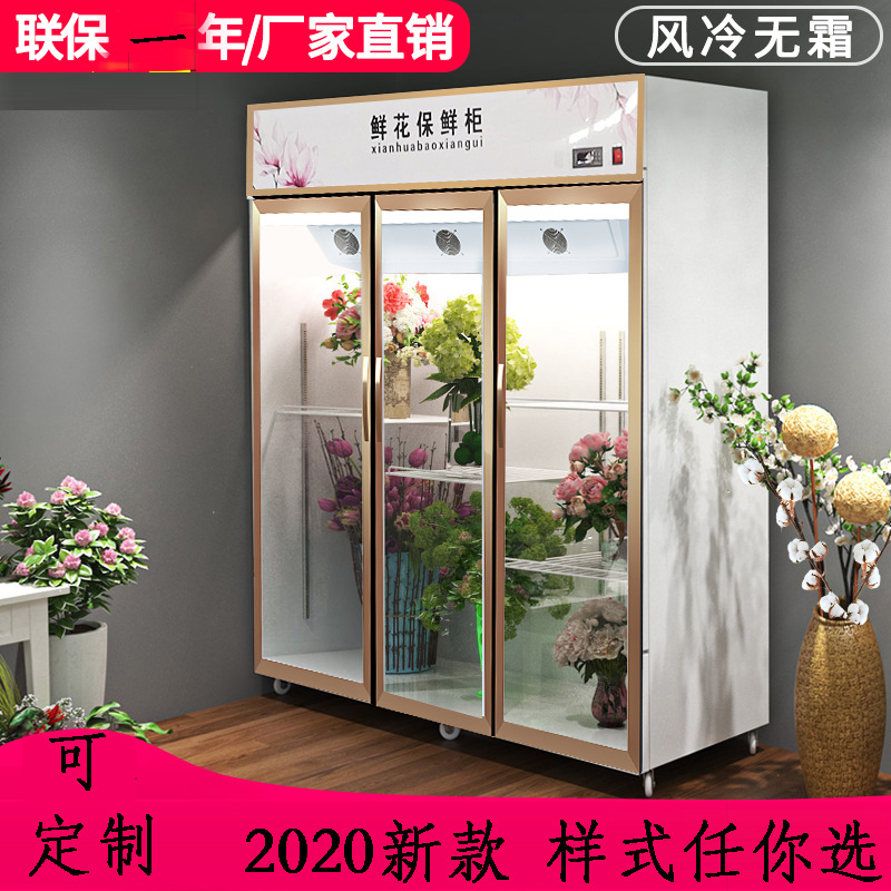 保鲜柜 冷藏柜双门 立式展示柜花店风冷冰柜冷藏冰箱