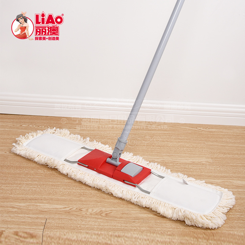 대형 면사 걸레 텔레스코픽 막대 플랫 걸레 강화 천 랙 건조 및 물걸레 먼지 푸시 호텔 청소 상업용 걸레