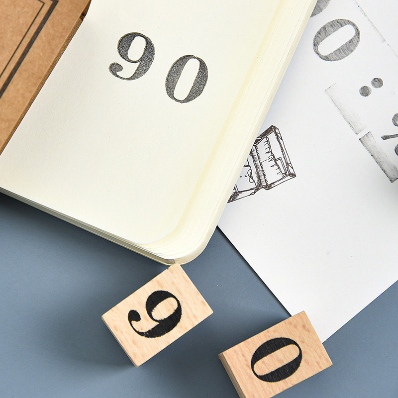 MT-19 madera semana mes sello pago diario goma diario decoración diario loto combinación de madera sello inglés