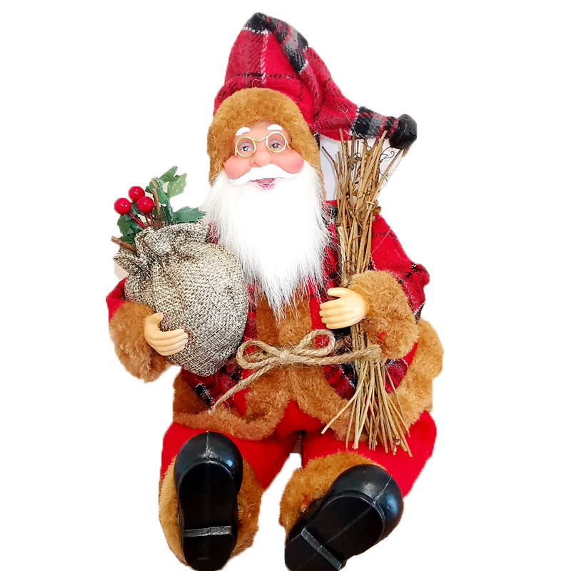 2020 Nueva franela sentado Santa Claus muñeca decoración regalo Regalo De vacaciones Comercio electrónico Venta caliente