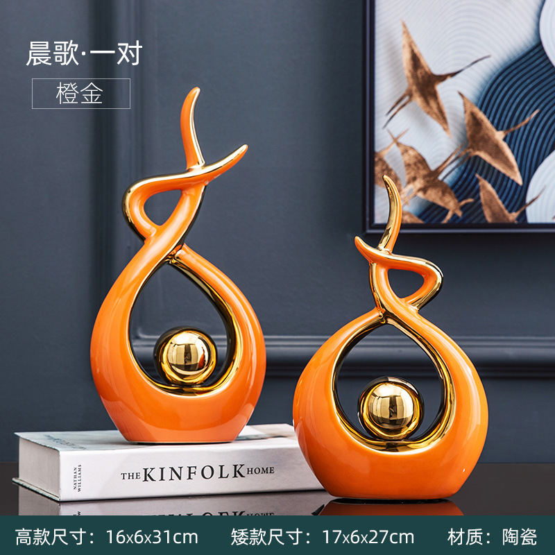 リビングルームの置物は軽くて豪華で高級な雰囲気のお酒棚の装飾品です。