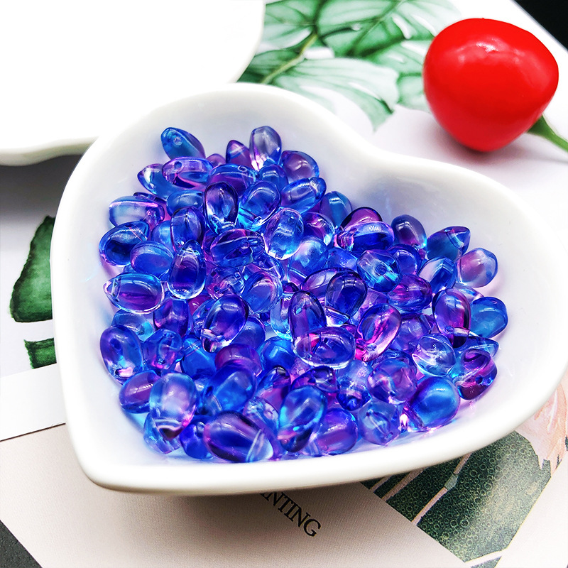 Venta al por mayor checa esmalte agua gota perlas 6*9 gota de agua gradiente pétalo borla colgante hecho a mano DIY horquilla material Accesorios