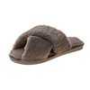 Cross -haired slippers Female Winter Foreign Trade Aison large -size indoor plush flat floor dragging toe warm cotton