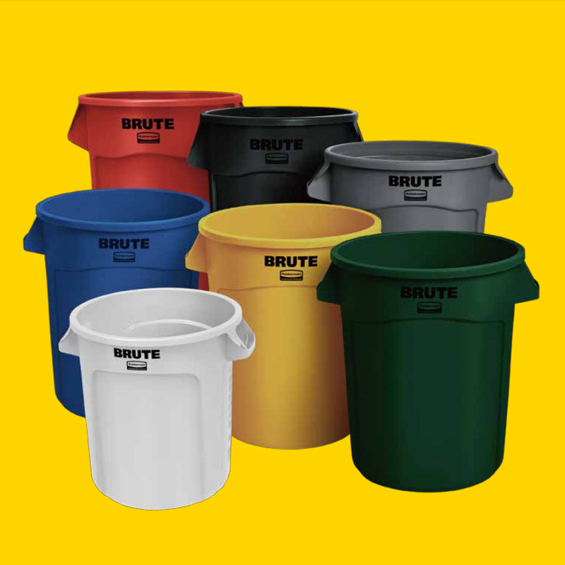 Lebomei Rubbermaid round storage bucket multi-purpose plastic trash can with lid 75 liters 121 liters 166 liters