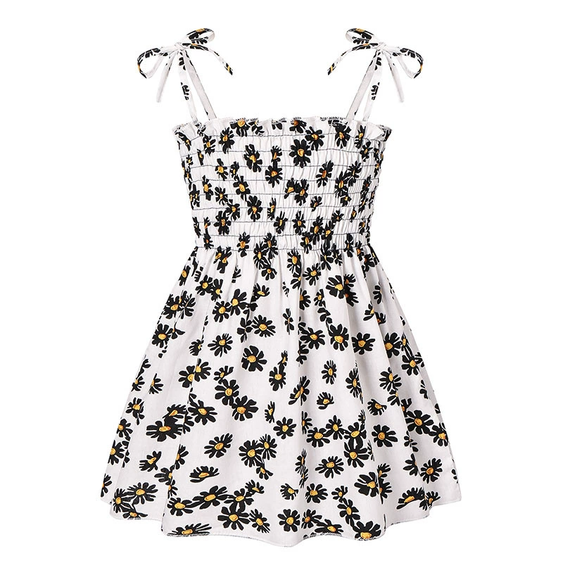 Girls' Summer Princess Slip Dress, Floral & Cherry Prints, Sizes for 90–130 cm