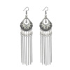 Ethnic earrings, long chain, crystal, boho style, ethnic style, European style, wholesale