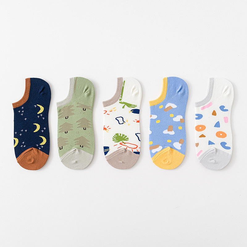 Men's and women's socks summer low-top ankle socks breathable thin cotton socks low-cut women's socks factory creative cartoon socks Men's and women's socks summer low-top ankle socks breathable thin cotton socks low-cut women's socks factory creative cartoon socks