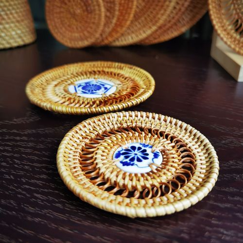 Factory Direct Sale Vietnamese Rattan Tea Cup Mat Tea Ceremony Pot Stand Rattan Bowl Mat Pot Mat Cooking Mat Heat Insulating Mat