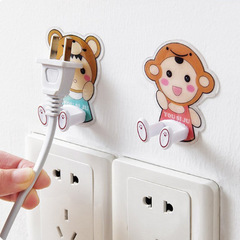 Home Power Cord Storage Hook Cartoon Animals No Drilling Creative Socket Sticker Decor Plug Anchor Invisible Adhesive Hook