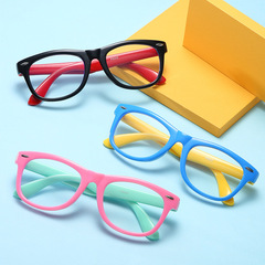New fashionable silicone children's flat glasses, blue light protection goggles, baby glasses frame, stylish children's glasses frame
