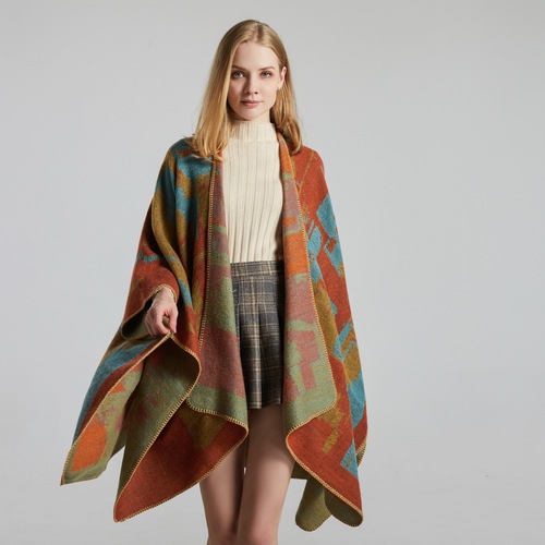 Ladies Scarf Shawl Creative New Fashion Fake Cashmere Tassel Opening Thick Large Overcoat Air Conditioner Warm Scarf