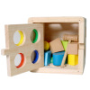 Intellectual geometric cognitive wooden toy box shape for baby, constructor, early education