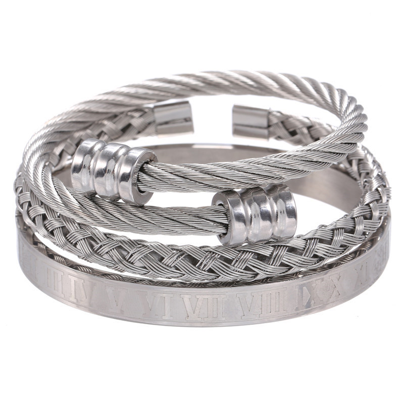 Titanium Steel Bracelet Suit Punk Creative Personality Roman