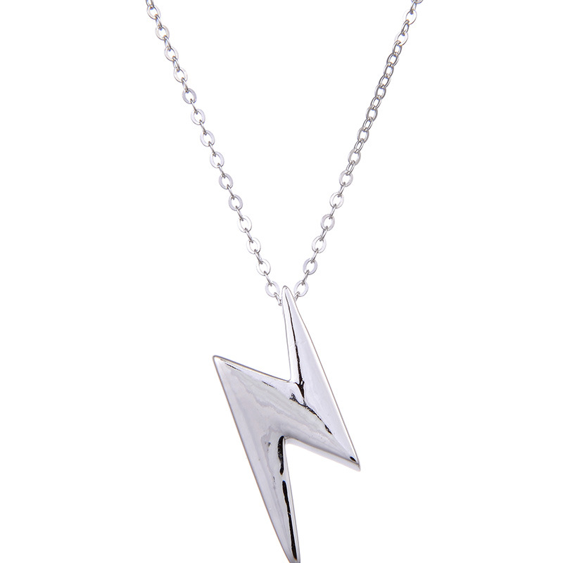 Simple relámpago s925 collar de plata dulce fresco pulido simple collar de plata personalizada cadena de clavícula corta al por mayor