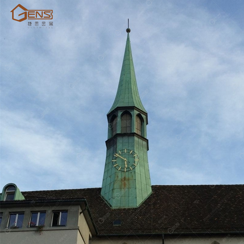 钟楼铜尖顶欧式建筑金属屋面避雷针装饰别墅小区球型避雷针供应