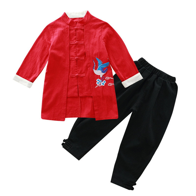 Traje de primavera y otoño para niños traje antiguo de Hanfu para hombres traje de estilo chino traje étnico Tang traje de bebé primavera y verano ropa para niños
