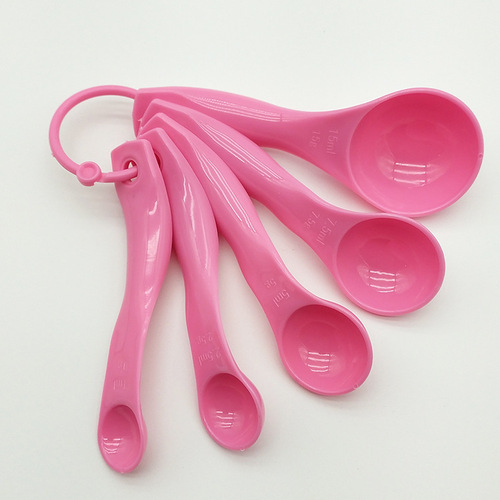 Baking tools plastic measuring spoon kitchen household scaled salt spoon milk powder coffee spoon cake measuring 5-piece set