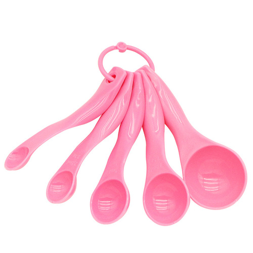 Baking tools plastic measuring spoon kitchen household scaled salt spoon milk powder coffee spoon cake measuring 5-piece set