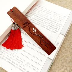 Wooden bookmark with solid wood LOGO, plum, orchid, bamboo, and chrysanthemum, creative Chinese style wooden craft, gift, innovative New Year gift