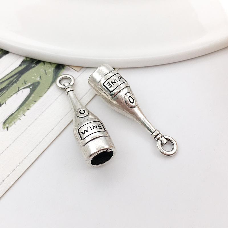 DIY aleación colección plata accesorios pendientes pulsera collar accesorios colgante vino tinto serie trigo oreja copa de vino 1