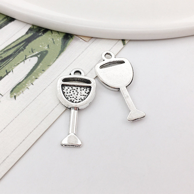 DIY aleación colección plata accesorios pendientes pulsera collar accesorios colgante vino tinto serie trigo oreja copa de vino 1