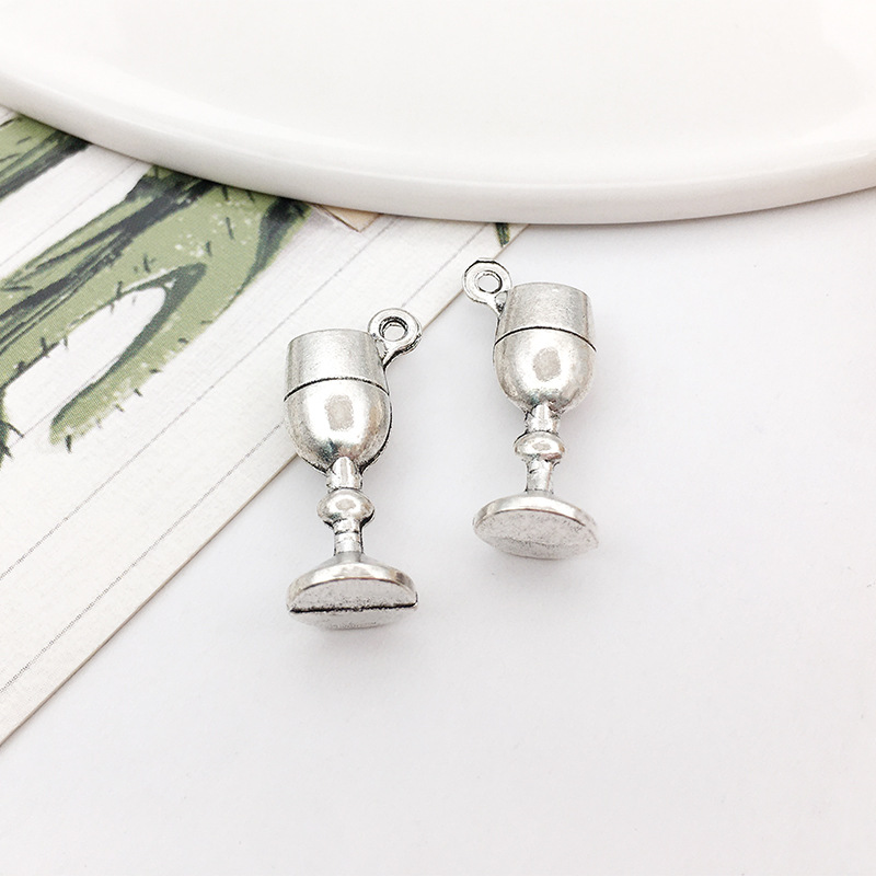 DIY aleación colección plata accesorios pendientes pulsera collar accesorios colgante vino tinto serie trigo oreja copa de vino 1