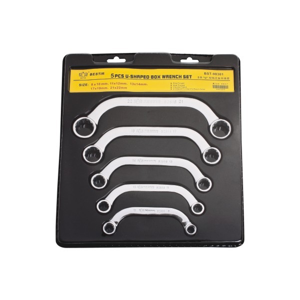 鹰之印品牌 5件套U型梅花扳手组套 5件套两用梅花扳手套装98301