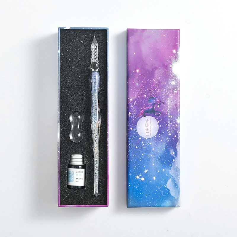 Glass starry sky, gift box, set, gift pen for elementary school students, factory direct supply, gradient