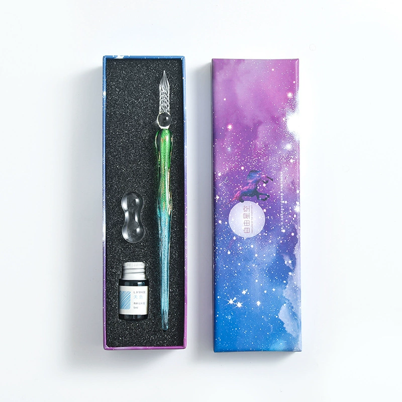 Glass starry sky, gift box, set, gift pen for elementary school students, factory direct supply, gradient