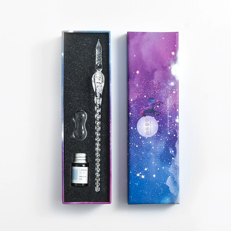 Glass starry sky, gift box, set, gift pen for elementary school students, factory direct supply, gradient