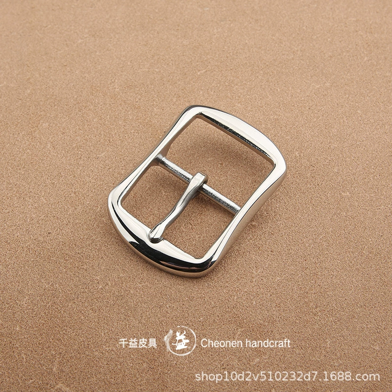 Belt Buckle, Stainless Steel 3.5 cm, Polished Pin Buckle for 3.3–3.4 cm Belts