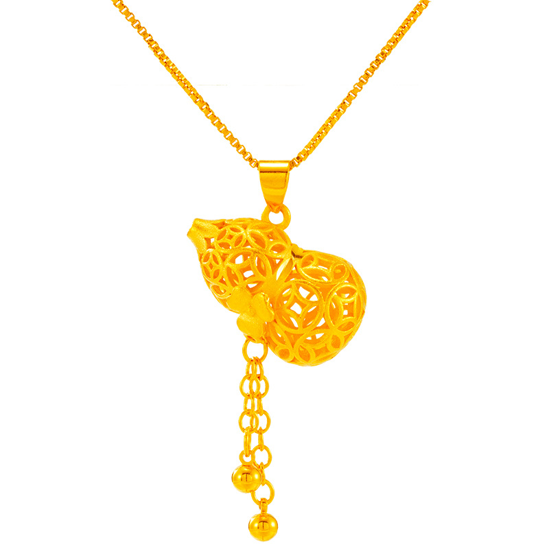 Antigua imitación 24K oro colgante filigrana hueco joyería femenina imitación real artesanía Vietnam arena oro colgante image 6