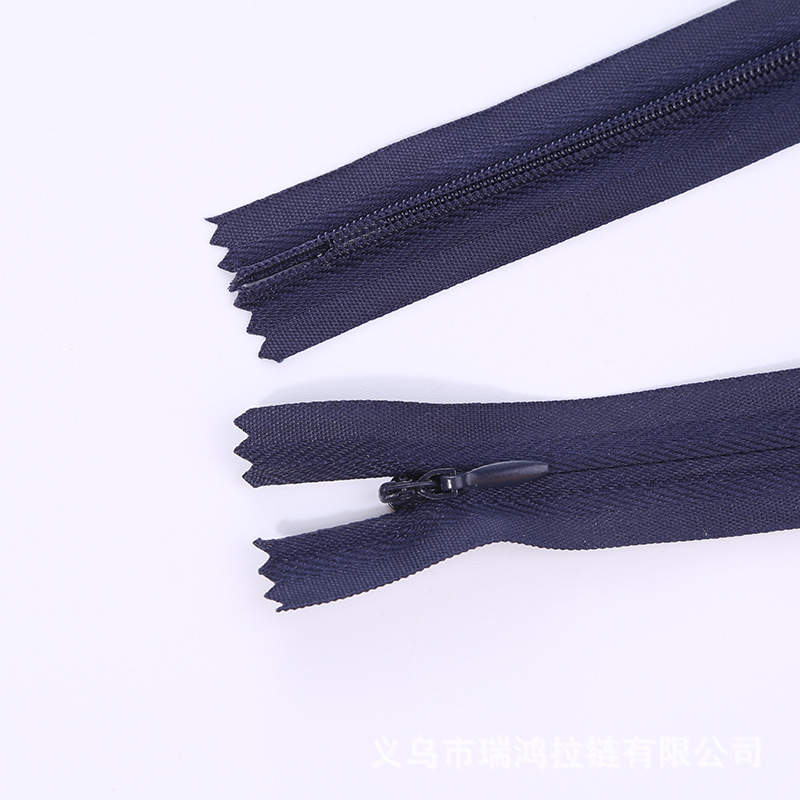 3号布边隐形拉链闭尾拉链 厂家现货批发现货服装抱枕家纺靠垫拉链