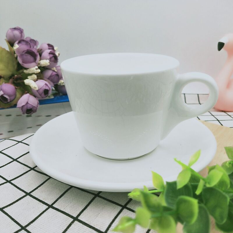 Cappuccino Coffee Cup and Saucer, Espresso Cup and Saucer Set, Magnesium Porcelain Coffee Cup, High Temperature Water Cup, Environmentally Friendly Cappuccino Coffee Cup and Saucer, Espresso Cup and Saucer Set, Magnesium Porcelain Coffee Cup, High Temperature Water Cup, Environmentally Friendly