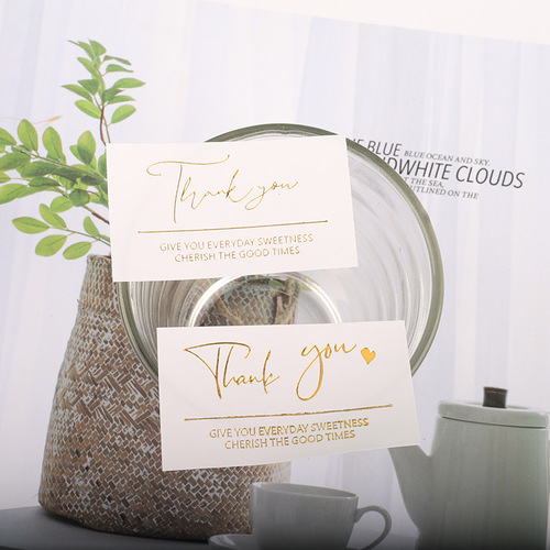 Thank you hot stamping label dessert cup taro ball roasted grass jelly cup decorative sticker milk tea bottle self-adhesive sticker