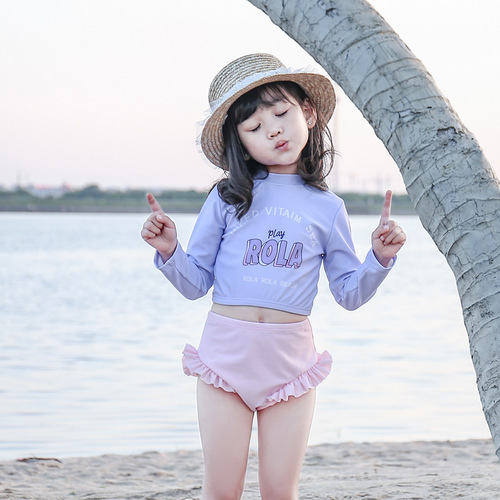 Children's Swimwear for Girls, Korean Style, Unisex, for Older Kids and Toddlers, Swim Suit with Underwear, Dropshipping