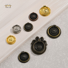 Antique retro handle drawer cabinet decoration zinc alloy bronze round furniture hardware accessories