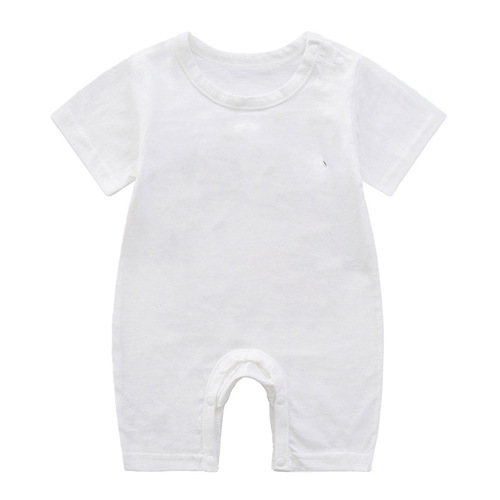 Baby onesie summer set newborn baby short-sleeved romper pure cotton thin solid color short crawling suit for children