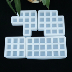 Proudly Made DIY Crystal Droplet Silicone Mold for Square Grid Lipstick Storage Box, Display Stand, and Ornament