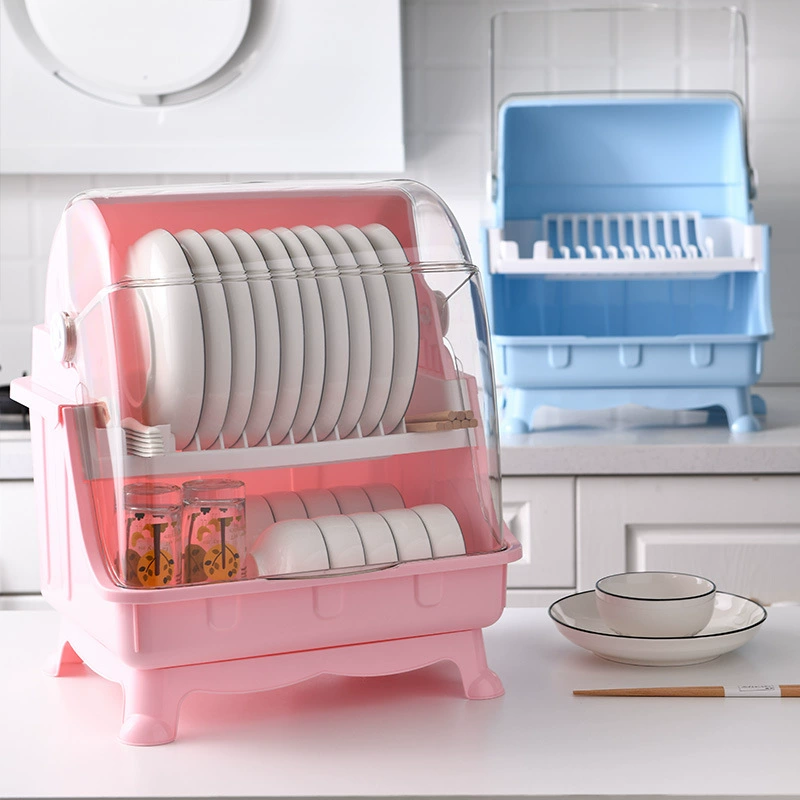 Double-layer big plastic storage box for home use, drying rack, direct factory sales