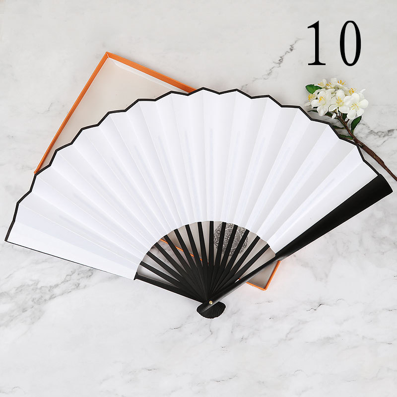 Hanfu tela de seda de estilo chino LOGOTIPO ventilador plegable de mango largo Bar disco saltando ventilador de estilo antiguo al por mayor ventilador de publicidad de fábrica