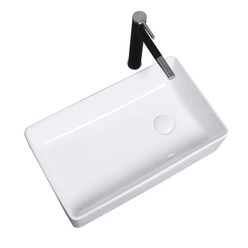 Contador lavabo Hotel izquierda y derecha agua lavabo de cerámica lavadora rectangular balcón lavabo