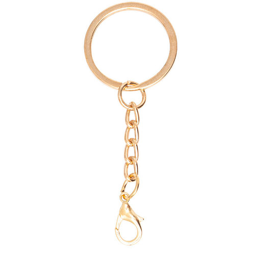 DIY Jewelry Accessories Metal Key Ring with Four-Section Chains Rose Gold Keychain Loop Handmade Craft Materials