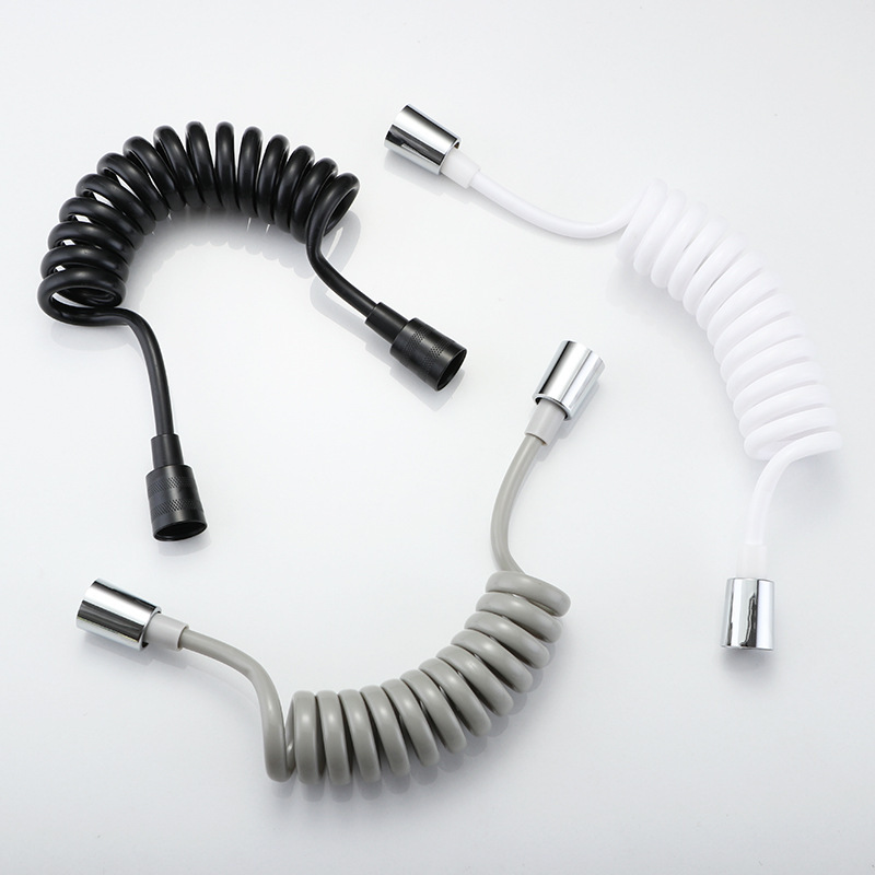 Spray Gun Leak-Proof Telephone Line Spring Tube Four-Point Retractable Hose Explosion-Proof Large Flow Bidet Bathroom Shower Pipe Spray Gun Leak-Proof Telephone Line Spring Tube Four-Point Retractable Hose Explosion-Proof Large Flow Bidet Bathroom Shower Pipe