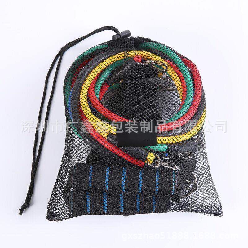 弹力带网袋束口健身拉力绳布袋阻力带束口袋布球高尔夫球收纳袋