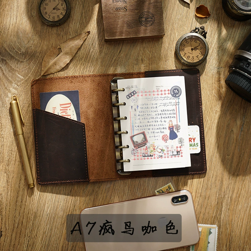 Leather laptop for traveling, handheld pocketbook, DIY, tear-off sheet, 6A