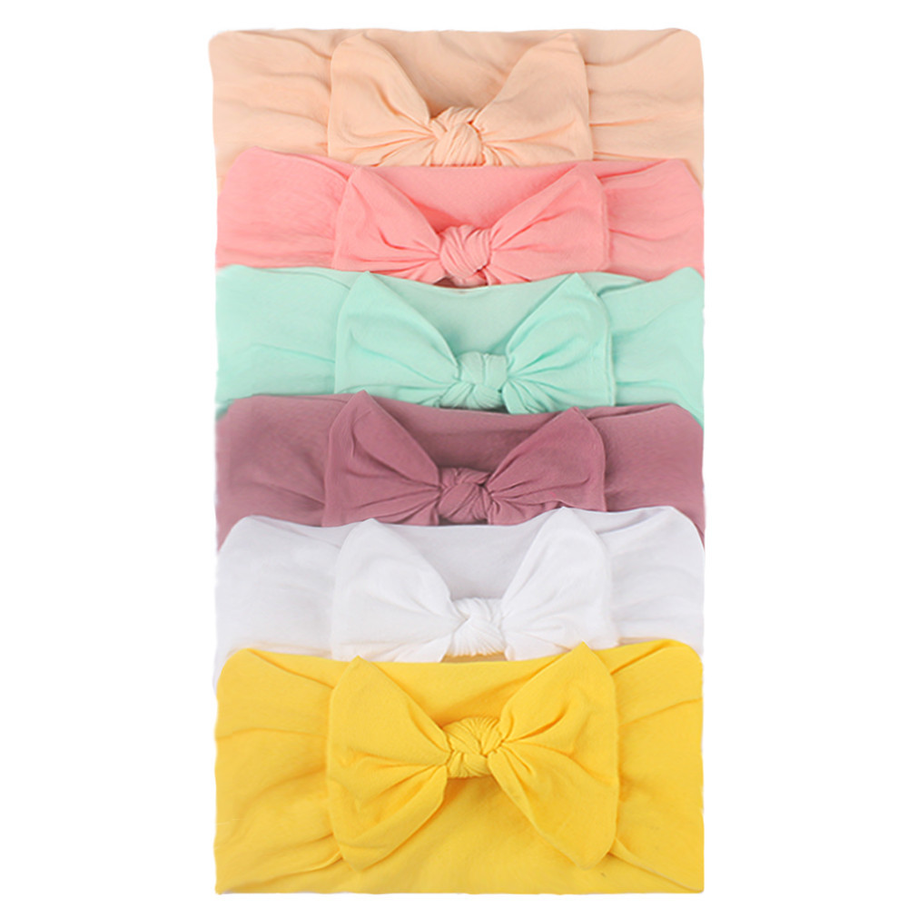 6 unids nylon arco niños princesa pelo banda europea y americana creativa suave textura bebé pelo banda niños headwear