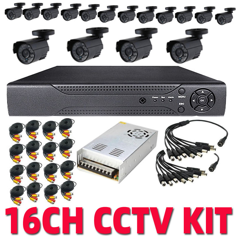 1000 línea de televisión 16CH CCTV H.264 DVR Kit 16 ingeniería de seguridad del sistema de monitoreo