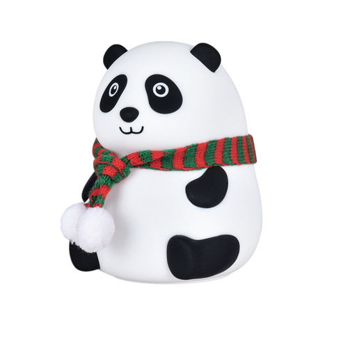 Mini Panda Silicone Lamp USB Rechargeable Colorful Night Light LED Children's Cute Cartoon Little Panda Night Light