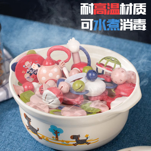 Newborn Baby Tooth Bite Hand Shaker 3-9 Months Baby Soothing Can Boil Teething Stick 0-1 Grabbing Intelligence Toy 
